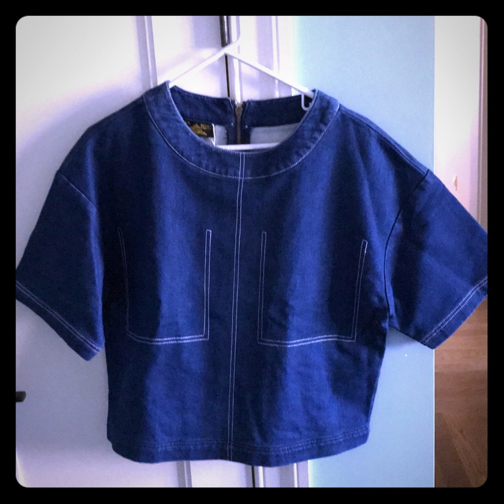 Square denim top
